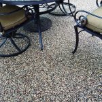 Patio Flooring with Wrought Iron Furniture
